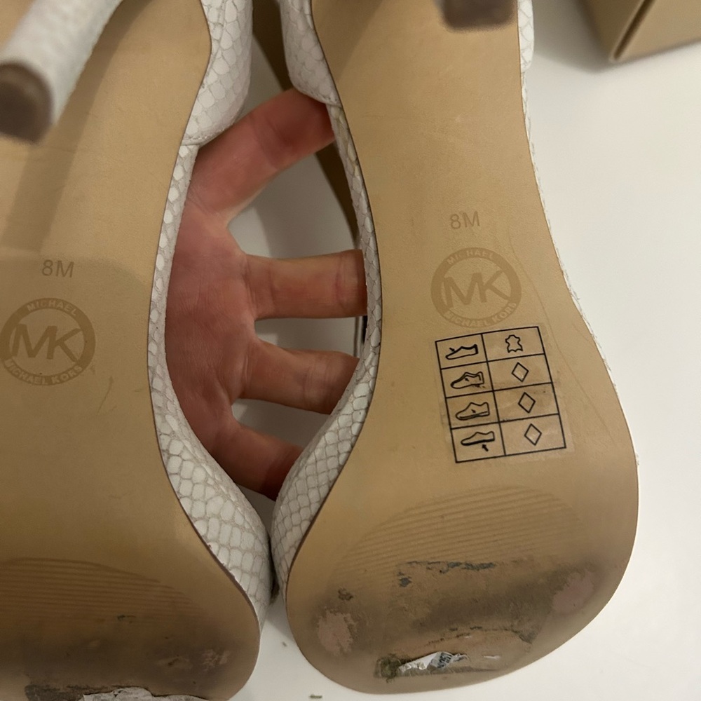 Michael Kors Textured White Heels - Picture 5 of 7